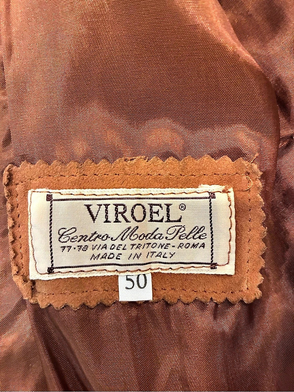 Viroel Leather Coat in Camel / Tan Size 50 Like New - Picture 2 of 2